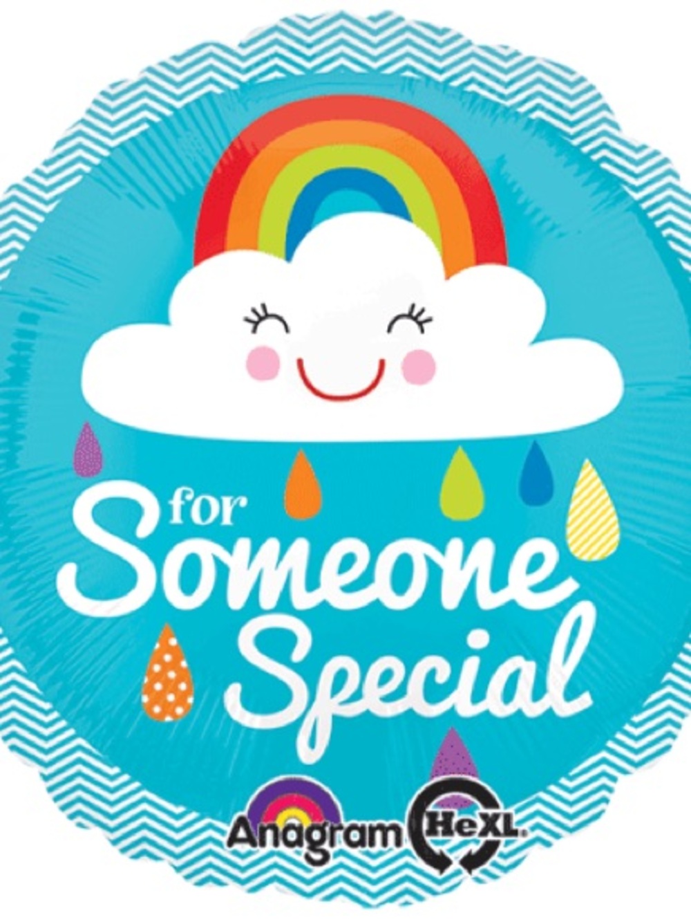 "For Someone Special" Blue Rainbow Cloud Party Balloon